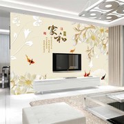 电视背景墙壁纸现代简约立体墙纸8d中式壁画，18d客厅大气影视墙布