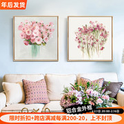 客厅装饰画轻奢壁画现代简约沙发，背景墙画欧式餐厅挂画花瓶花卉画