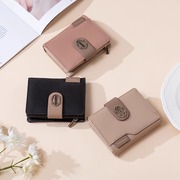 韩版时尚钱包女小清新卡包复古风折叠短款小众设计百搭学生零钱包