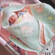 初生婴儿抱被新生儿防惊跳包被春秋纯棉纱布夏季产房包布宝宝用品