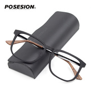 posesion时尚大框木质眼镜框黑框，方框眼镜架可配近视眼睛框男女潮