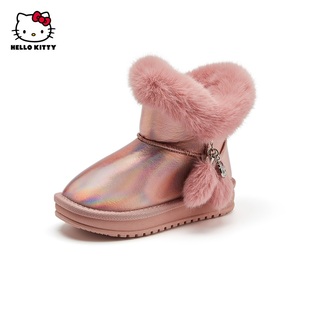 凯蒂猫女童棉靴冬季加绒加厚保暖防水雪地靴可爱休闲防滑儿童短靴