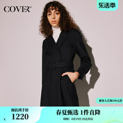 COVER冬季弹力风衣式连衣裙