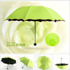 遮阳伞伞雨伞创意遇水开花花现黑胶，添助天堂伞同款防紫外线三折
