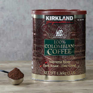 美国Kirkland柯克兰深焙哥伦比亚滤泡式咖啡粉1360g礼物