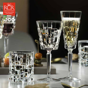 意大利进口RCR无铅水晶玻璃葡萄酒杯香槟杯高脚红酒杯威士忌杯
