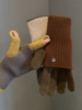 美拉德冬季两用拼色针织羊毛，手套女士毛线露指可触屏保暖骑行学生
