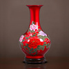 景德镇陶瓷器中国红色花瓶客厅插花现代家居酒柜电视柜装饰品摆件