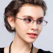 男女无纯钛超轻镜架时尚潮流，大框丹阳可配近视眼镜框无框1062