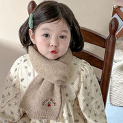 儿童围巾女冬款可爱泫，雅风小花毛线针织宝宝围巾，韩版学生冬季围脖