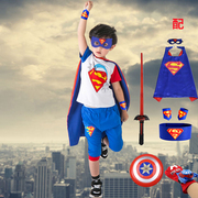 超人衣服男童卡通j角色扮演套装动漫表演服饰儿童毕业走秀演出服