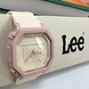 lee手表情侣创意设计方形女石英表，黑白色果冻感塑胶表带腕表u356