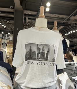  BM同质 纯棉大牌纽约城市印花中长款宽松短袖百搭情侣T恤夏