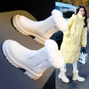 雪地靴女2024冬季靴子加绒加厚防滑防水厚底毛口保暖棉靴棉鞋