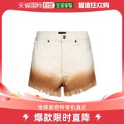 香港直邮潮奢alanui女士褶皱，阔腿牛仔短裤