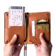 真皮多功能护照包男士(包男士，)超薄牛皮证件，夹卡包女士欧美旅游机票夹