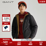 GANT甘特男士时尚宽松休闲logo连帽双面棉服夹克7006242