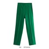 西装裤女夏秋季欧美风高腰绿色干练风纯色上班气质铅笔裤褶裤长裤