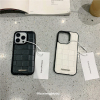 ins小众白色黑色方格，皮纹适用苹果14promax手机软壳iphone1312