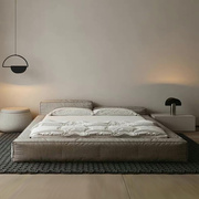 辉睿home-日式榻榻米异形，高低床头布床，布艺床工业风地台床双人床