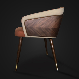 餐椅简约创意网红ins家用北欧餐厅实木椅子，皮艺靠背凳子现代休闲