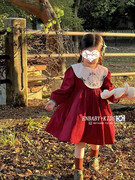 女小童洛丽塔糖果色连衣裙，24宝宝春秋蓬蓬裙，生日婚宴洋气红色礼服