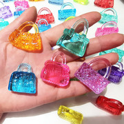 彩色手袋儿童水晶包包仿真手提包小孩玩具电玩城装饰摆件抓机宝石