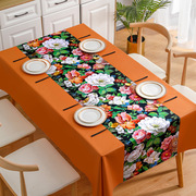 繁花似锦美式桌布防水防油防烫长方形茶几布PVC台布桌垫