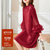 红色连衣裙高端精致2024龙年本命年衣服大码年会新中式过年裙子