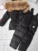 新色欧美冬装出口俄罗斯女童羽绒服滑雪套装防风雪上衣+裤子