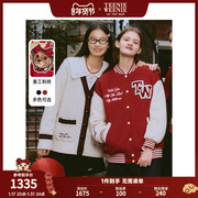 teenieweenie小熊2024年学院，圣诞红色棒球，服棉服棉袄新年外套