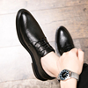 夏季男士商务休闲黑色，小皮鞋英伦百搭透气内增高潮鞋韩版布洛克鞋