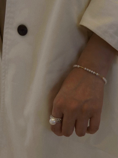 不掉色可水洗18k金天然(金天然)淡水珍珠，手镯手链轻奢高级感小众设计手链