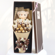 小熊花束泰迪熊礼盒，毛绒公仔仿真玫瑰花创意生日礼物，送女朋友老婆