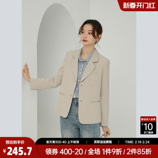 小个子西装外套女2024春秋，韩版设计感小众，单排扣气质休闲西服