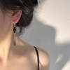 五彩斑斓黑新中式黑蝶贝耳环清冷水墨感耳夹耳扣小众高级气质耳环