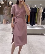 卡路约翰品牌女装2023夏季粉色，法式连衣裙气质款一片式连衣裙