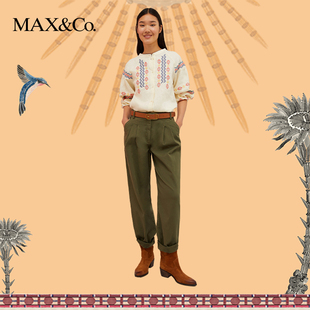 max&co.2024春夏chufy合作系列刺绣亚麻衬衫maxco