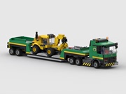 QF MOC汽车模型兼容适用乐高积木工程车 挖掘机 拖车拼装益智玩具