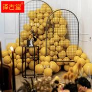 姜黄色主题复古色双层气球生日派对装饰商场店铺开业年会用