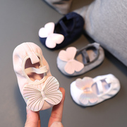 婴儿鞋0-1岁女宝宝软底公主鞋步前鞋春秋布3-6-9-12个月单鞋8小熊