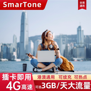 香港电话卡4g手机流量上网卡港澳通用旅游sim卡123457天