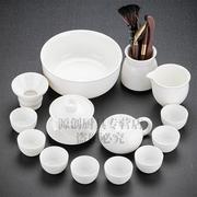 工夫茶杯闻香杯羊脂玉功夫茶具套装办公室家用陶瓷中式茶壶茶杯