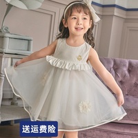 allolugh阿路和如童装，同款22夏季女童白色连衣裙abbd1op801