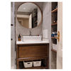 北欧浴室柜组合实木落地现代简约大理石洗漱台洗脸池洗手盆柜70CM