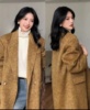韩版2023冬季骆驼绒双面羊绒大衣，中长款西装领羊毛呢子外套女