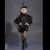 女童T台走秀黑色潮服个性设计蕾丝蝴蝶网纱套装童装摩卡蓬蓬比赛