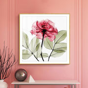 玫瑰十字绣植物花卉系列手工绣线绣客厅餐厅卧室小幅简单尺寸50*5