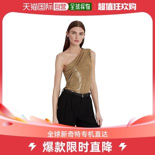 香港直邮潮奢laurenralphlauren女士，金属片印花针织单肩上衣