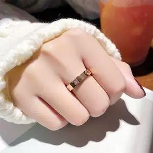 尚美蜂巢戒指满天星钛钢食指指环不掉色冷淡风轻奢小众男女简新款